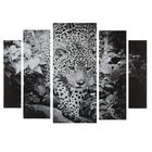 Картина модульная на подрамнике "Черно-белый леопард" 2-14х53, 2-21х69,5 1-34х79; 80х118 см - фото 2133029