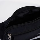 Поясная сумка на молнии, 3 наружных кармана, цвет чёрный - фото 8318421