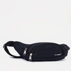 Поясная сумка на молнии, 2 наружных кармана, цвет чёрный - фото 10739261