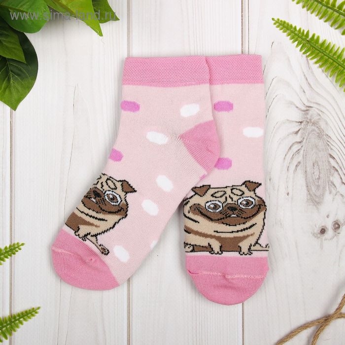 Носки детские "Мопс", 18-20 см, 7-9 лет - Фото 1