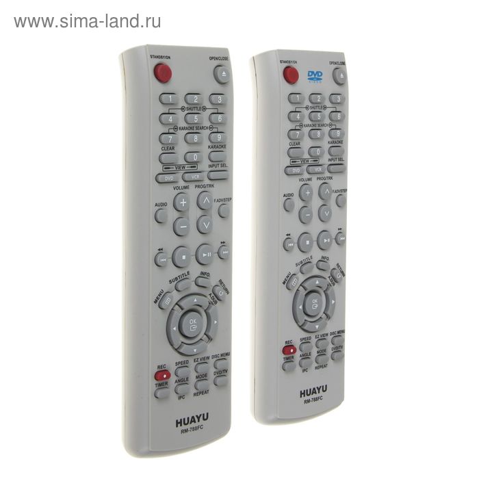 Пульт ДУ Huayu RM-788FC, для ТВ/DVD Samsung, универсальный, серый - Фото 1