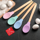 Ложка силиконовая гарнирная Доляна «Эко», 30,3 см, цвет МИКС - Фото 2