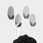 Крючки самоклеящиеся SAVANNA «Овал», 4 шт., металл, 5×3.3×1.5 см, хромированные - Фото 2