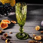Бокал стеклянный для шампанского Magistro «Круиз», 160 мл, 7×20 см, цвет зелёный - Фото 2