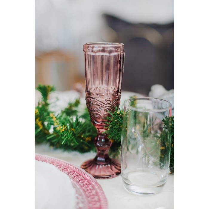 Бокал из стекла для шампанского Magistro «Ла-Манш», 160 мл, цвет розовый - фото 1908310098