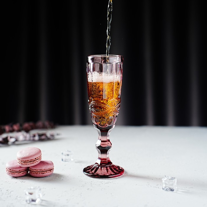 Бокал из стекла для шампанского Magistro «Ла-Манш», 160 мл, цвет розовый - фото 1908310096