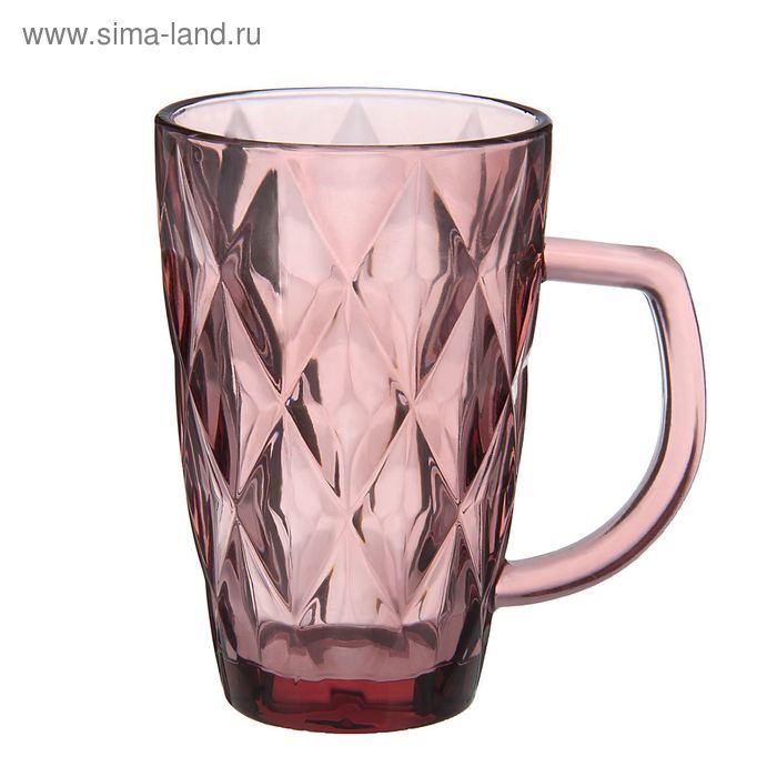 Кружка стеклянная «Круиз», 270 мл, цвет розовый - Фото 1