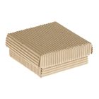 Коробка крафт из рифлёного картона, 9 х 9 х 3,5 см - Фото 1
