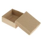 Коробка крафт из рифлёного картона, 9 х 9 х 3,5 см - Фото 2
