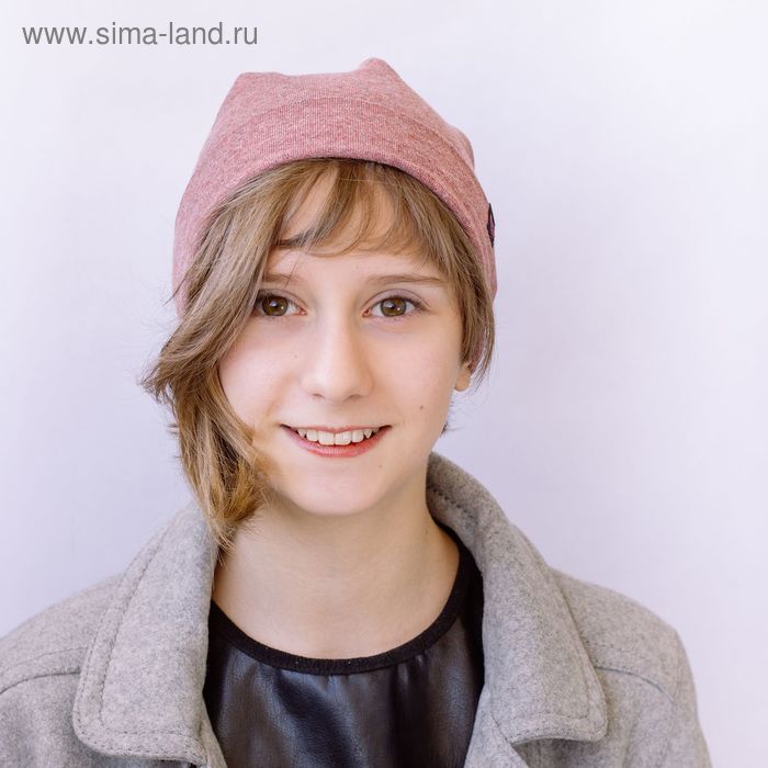 Шапка для девушек "М-50" демисезонная, размер 54-56, цвет бордовый меланж (арт. 2806953) - Фото 1