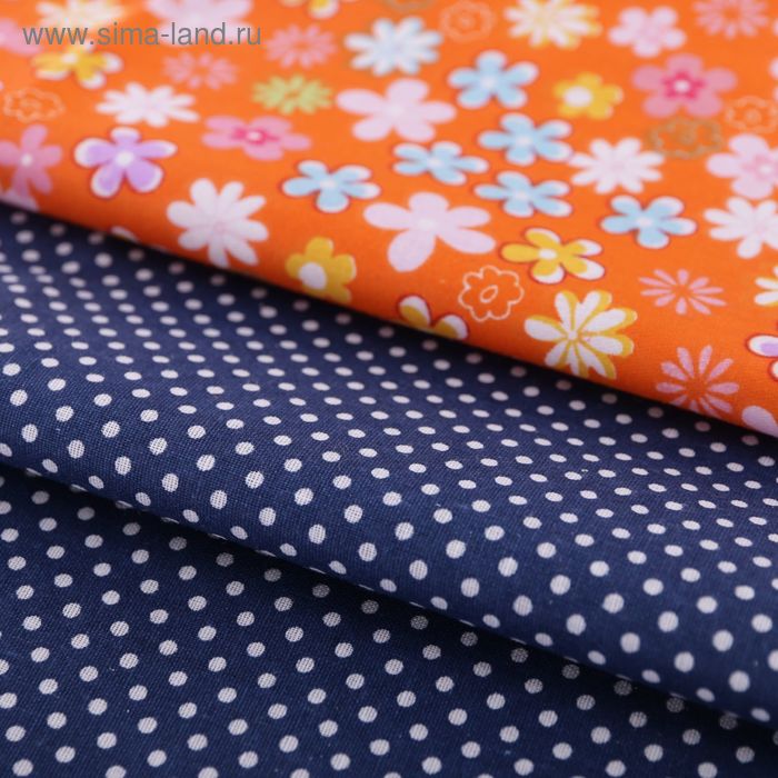 Набор ткани пэчворк «Цветочный переполох», 50 × 50 см - Фото 1