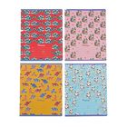 Тетрадь 18 листов клетка "Енот-pattern", картонная обложка, МИКС - Фото 1