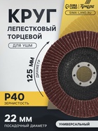 Круг лепестковый торцевой конический ТУНДРА, 125×22 мм, Р40 - Фото 1
