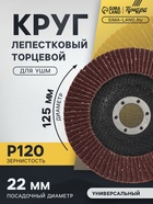 Круг лепестковый торцевой конический ТУНДРА, 125×22 мм, Р120 - Фото 1