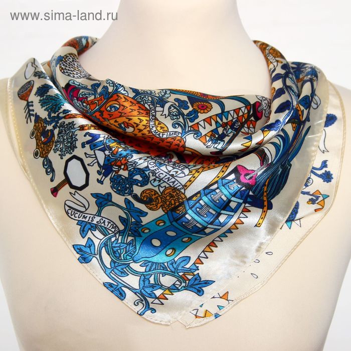 Платок женский шелковый вар.3 PL.S-SLK3, р-р 60х60 см, цвет разноцветный №52 - Фото 1