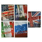 Тетрадь 80 листов в клетку «Города-флаги», картонная обложка, МИКС - Фото 1