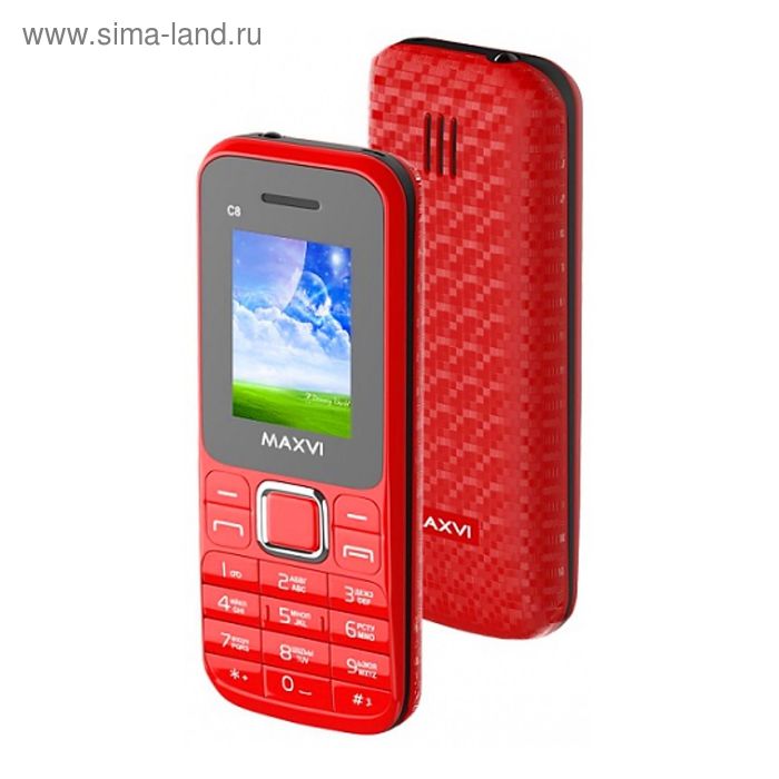 Сотовый телефон Maxvi C8 Red - Фото 1