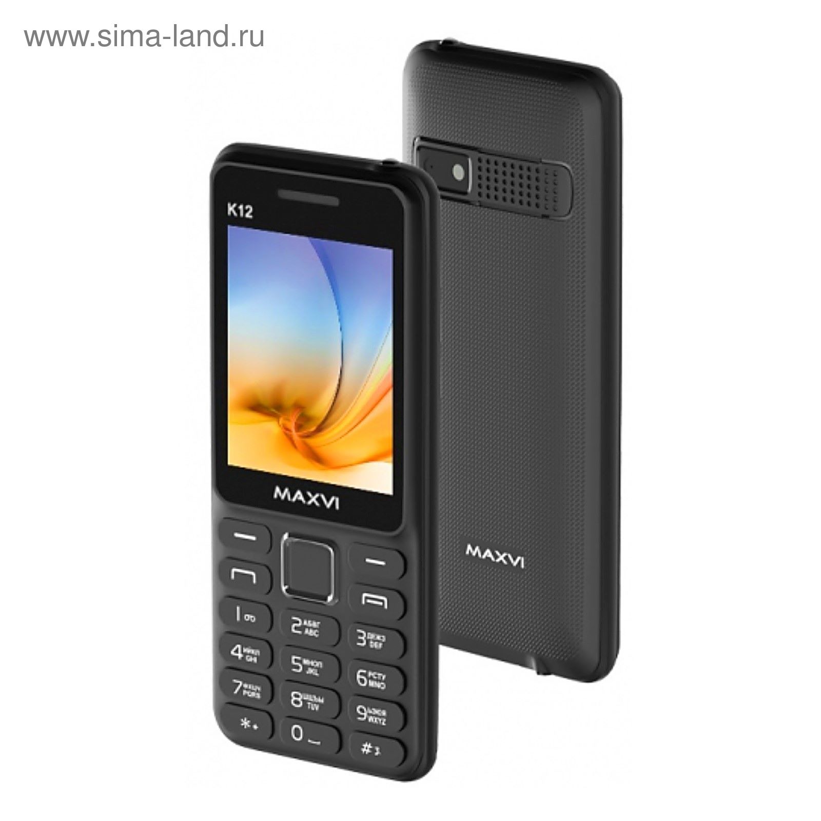 Сотовый телефон Maxvi K12 Black Black (2339771) - Купить по цене от 1  062.00 руб. | Интернет магазин SIMA-LAND.RU