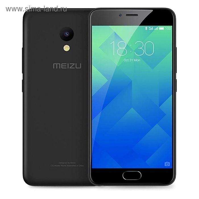Смартфон Meizu M5 16Gb Black LTE 2sim, 5,2" IPS, 1280*720, 2Gb RAM, 13Mp+5Mp - Фото 1