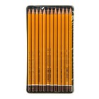 Набор карандашей чернографитных разной твердости 12 штук Koh-i-Noor 1502/II, 8B-2H, в металлическом пенале - фото 8318671