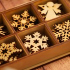 Набор ёлочных игрушек «Снежинки», заготовки для творчества, 6 видов, 24 шт., размер 3×3 см - Фото 2