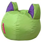 Кресло-мешок Ушастик-Кот d50/h45 цв зеленый/фиолетовый нейлон 100% п/э - Фото 2