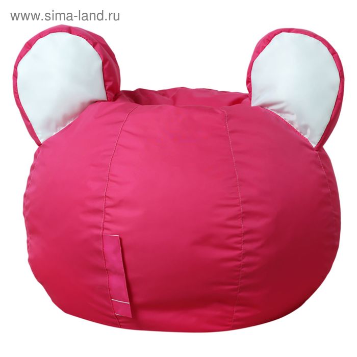 Кресло-мешок Ушастик-Мишка d50/h43 цв розовый/белый нейлон 100% п/э - Фото 1