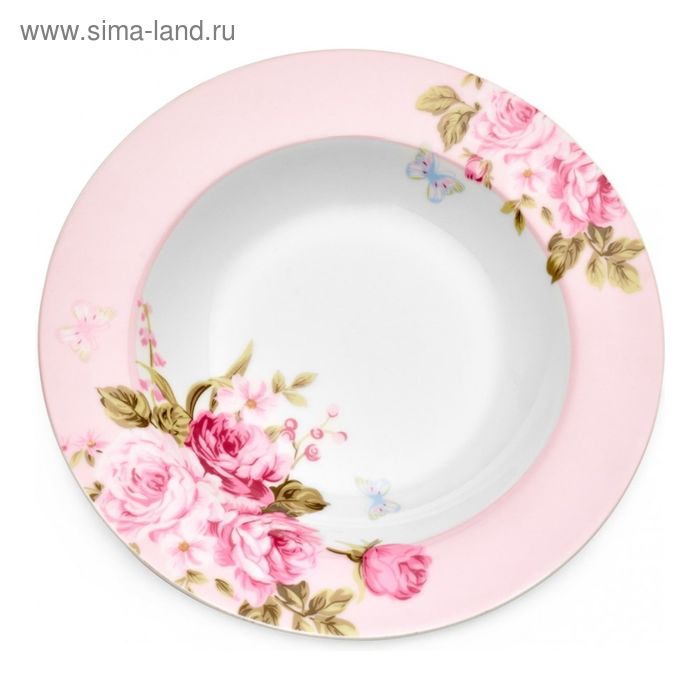 Тарелка суповая Mirabella Pink, 21, 5 см - Фото 1