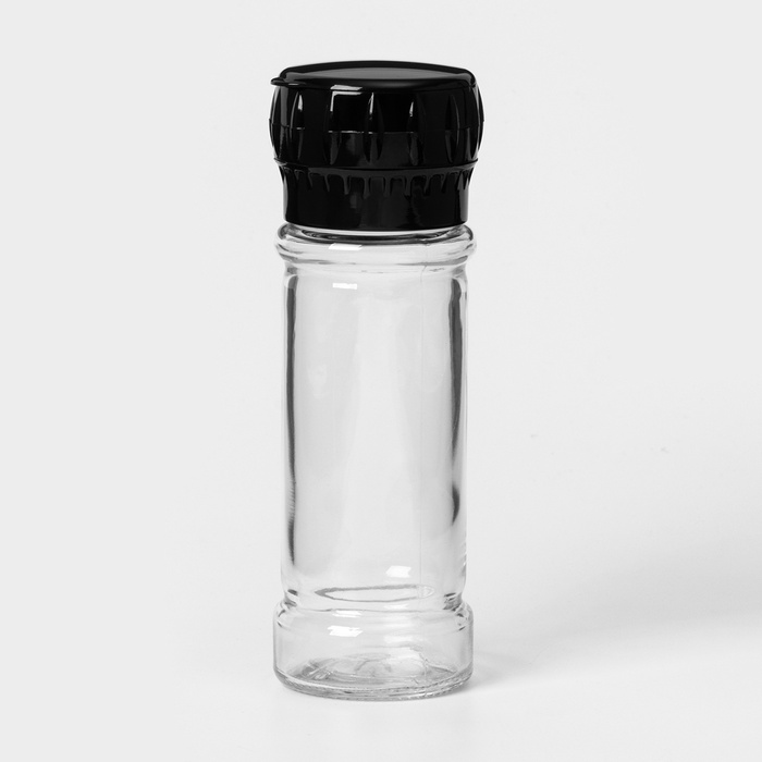 Мельница для специй, пластиковый механизм, 115 мл (45-80 гр), цвет чёрный - Фото 1