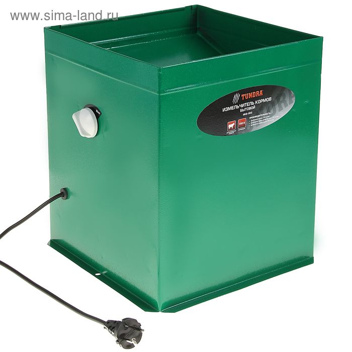 Измельчитель TUNDRA "ИКБ-003", трава 150 кг/ч, зерно 250 кг/ч, корнеплоды 900 кг/ч, зеленый - Фото 1