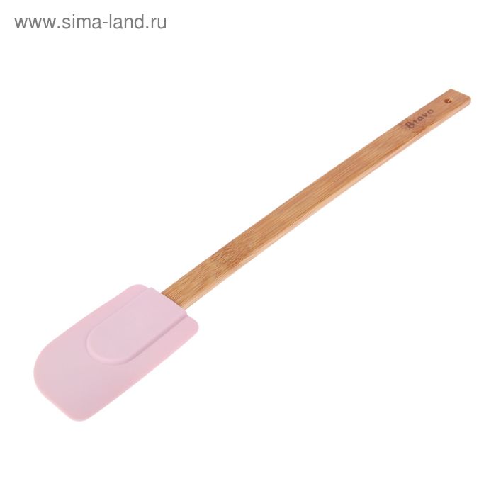 Лопатка силиконовая с бамбук. ручкой, 30х5 см - Фото 1