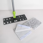 Швабра для мытья пола плоская двусторонняя, ручка 120 см, насадка микрофибра 40×10 см, цвет МИКС - Фото 2