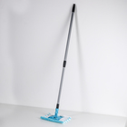 Швабра для мытья пола плоская, телескопическая ручка 60-120 см, насадка микрофибра 20×10 см, цвет МИКС - Фото 1