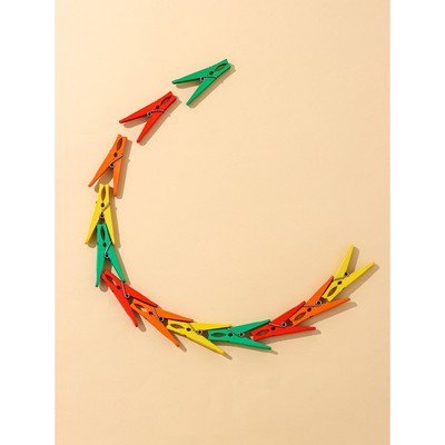 Прищепки бельевые «Пингвин», 8 см, 12 шт., цвет МИКС