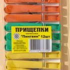 Прищепки бельевые «Пингвин», 8 см, 12 шт., цвет МИКС - Фото 9