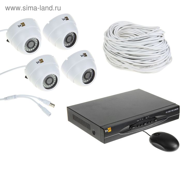 Комплект видеокамер внутренний Svplus VHD-Kit114H, AHD, 1 Мп, 4 внутренних камеры - Фото 1