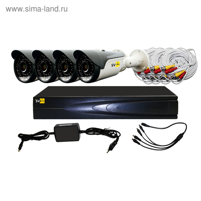 Комплект видеокамер уличный Svplus VHD-Kit114S, AHD, 1 Мп, 4 уличных камеры - Фото 1