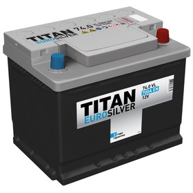 Аккумуляторная батарея Titan Euro Silver 74 Ач, обратная полярность, низкий