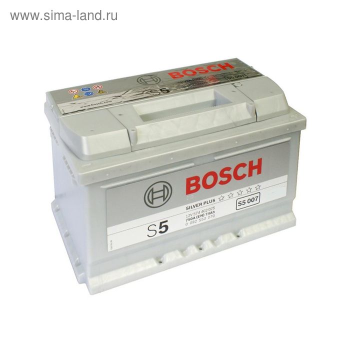 Аккумуляторная батарея Bosch 74 Ач S5 574 402 075, обратная полярность - Фото 1