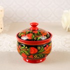 Сахарница дерево хохлома «Красота» с ложкой, 10×9 см - Фото 9