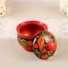 Сахарница дерево хохлома «Красота» с ложкой, 10×9 см - Фото 10