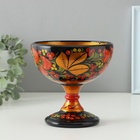 Конфетница на ножке, 14×14 см, дерево, хохлома - Фото 2