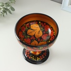 Конфетница на ножке, 14×14 см, дерево, хохлома - Фото 3