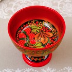 Конфетница на ножке, 14×14 см, дерево, хохлома - Фото 4