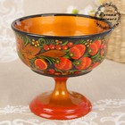 Конфетница на ножке, 14×14 см, дерево, хохлома - Фото 5