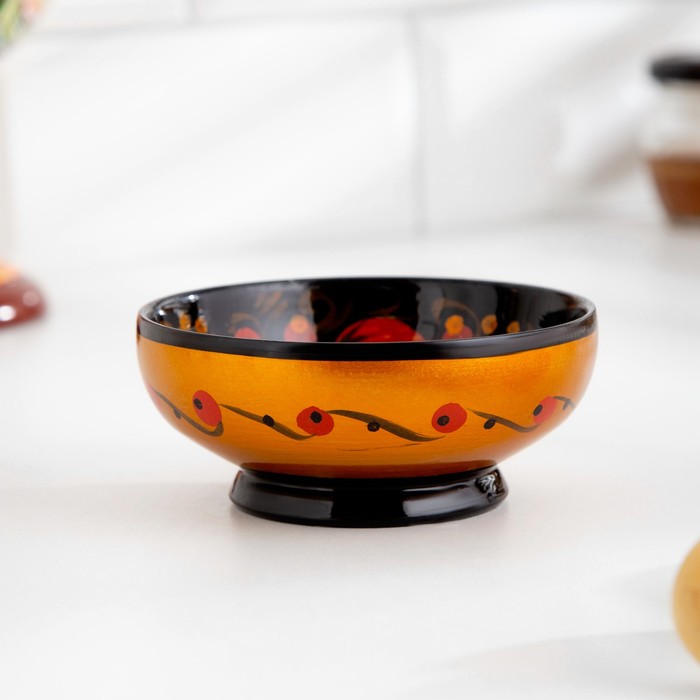 Розетка дерево хохлома, 10×4 см - Фото 1