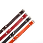 Ошейник кожаный однослойный неукрашенный, 1,2 см, ОШ 20-26 см, микс цветов и видов - Фото 8