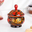 Сахарница дерево хохлома «Ягодка клубника» - Фото 2