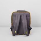 Рюкзак школьный на молнии, 2 отдела, 2 наружных кармана, цвет зелёный/серый - Фото 3