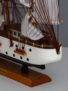 Сувенирная модель корабля «Дания», борта белые, паруса белые с полосами, 65×65×10 см - Фото 10